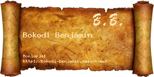 Bokodi Benjámin névjegykártya